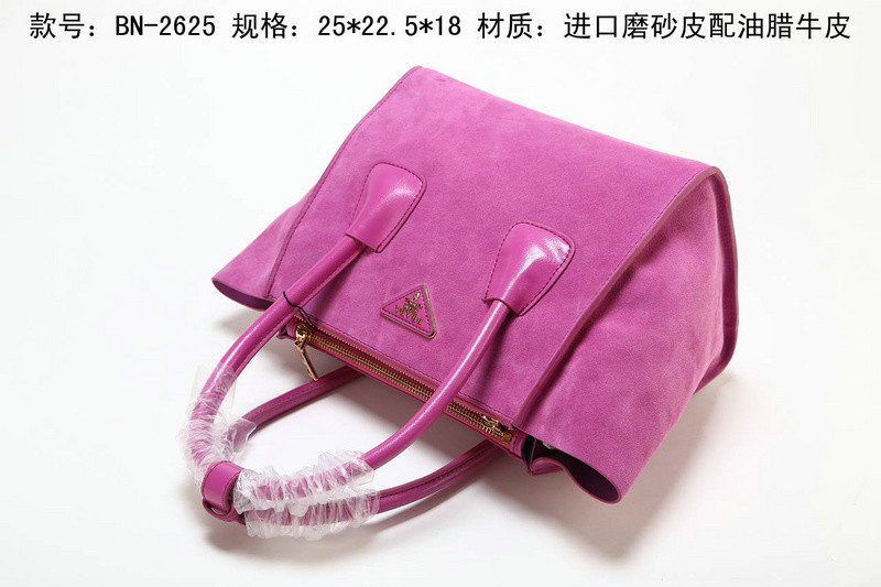 2014 Prada Suede Leather Tote Bag BN2625 Light Purple